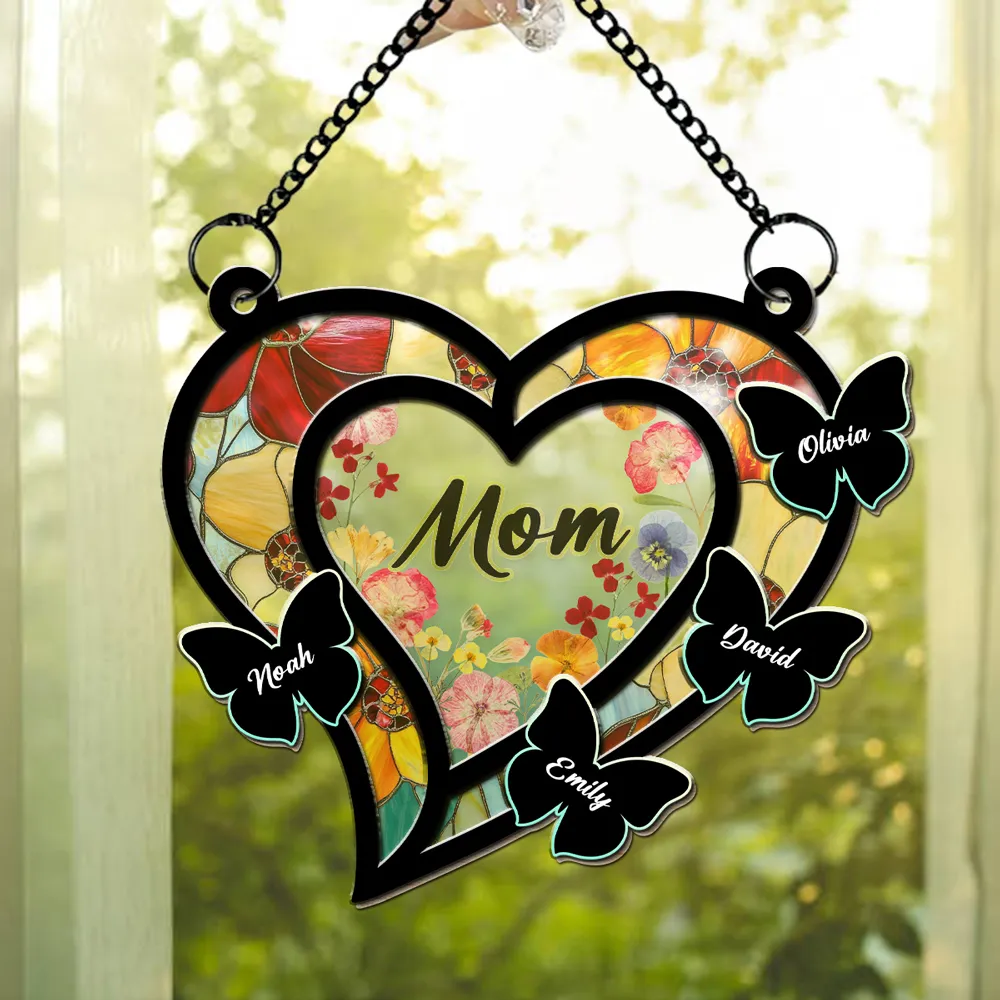 A Suncatcher of Love - Personalized Window Hanging Window Hanging Suncatcher Ornament - Gift For Mom, Grandma, Mother's Day | NA94 - Image 2