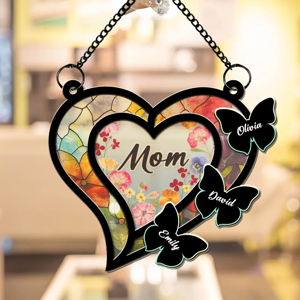 A Suncatcher of Love - Personalized Window Hanging Window Hanging Suncatcher Ornament - Gift For Mom, Grandma, Mother's Day | NA94 - Image 3