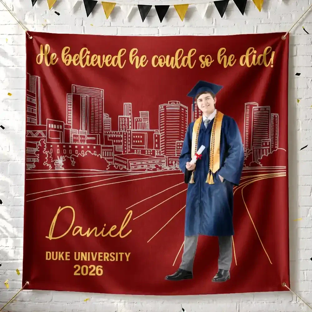 A Sweet Ending To The New Beginning - Personalized Backdrop - Gift For Graduates