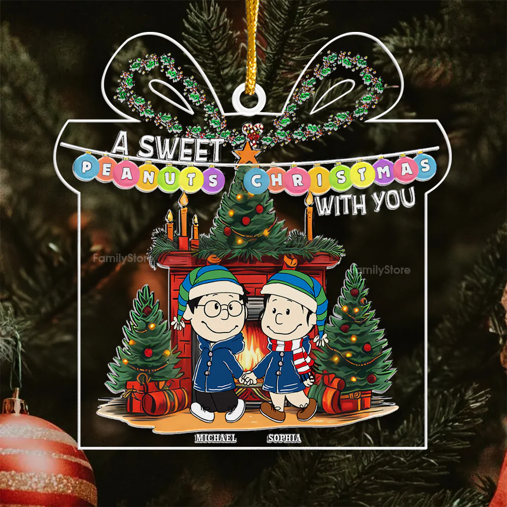 A Sweet Peanut Christmas With You - Personalized Acrylic Ornament - Gift For Couple, Husband Wife - CL43 NH96