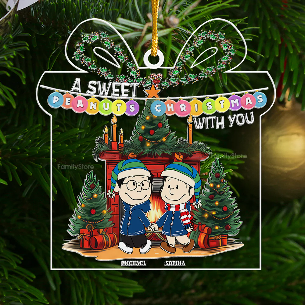 A Sweet Peanut Christmas With You - Personalized Acrylic Ornament - Gift For Couple, Husband Wife - CL43 NH96 - Image 3