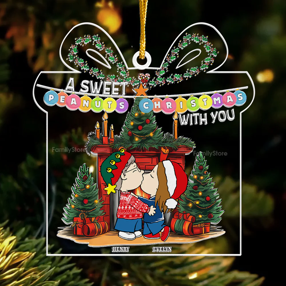 A Sweet Peanut Christmas With You - Personalized Acrylic Ornament - Gift For Couple, Husband Wife - CL45 NH96