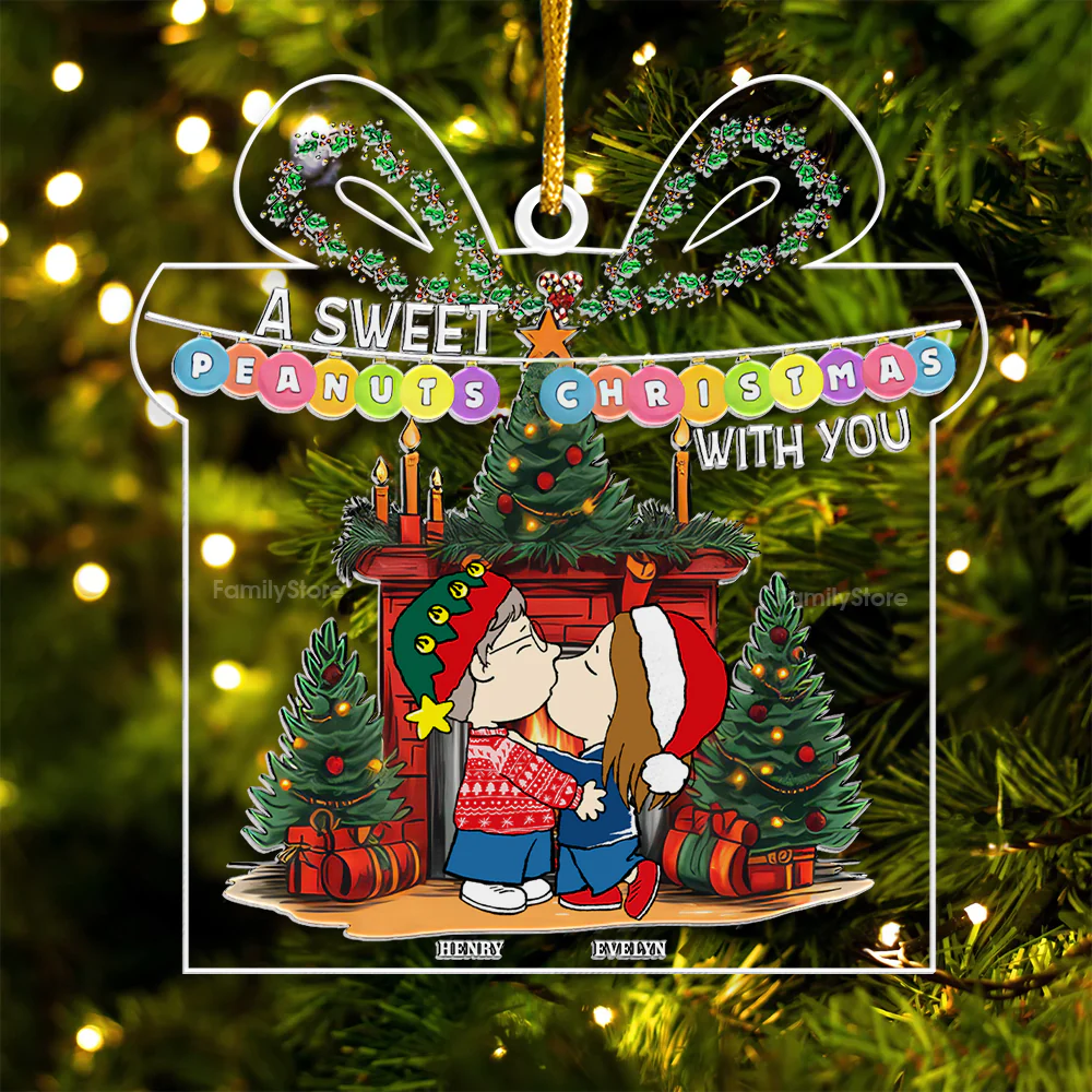 A Sweet Peanut Christmas With You - Personalized Acrylic Ornament - Gift For Couple, Husband Wife - CL45 NH96 - Image 5