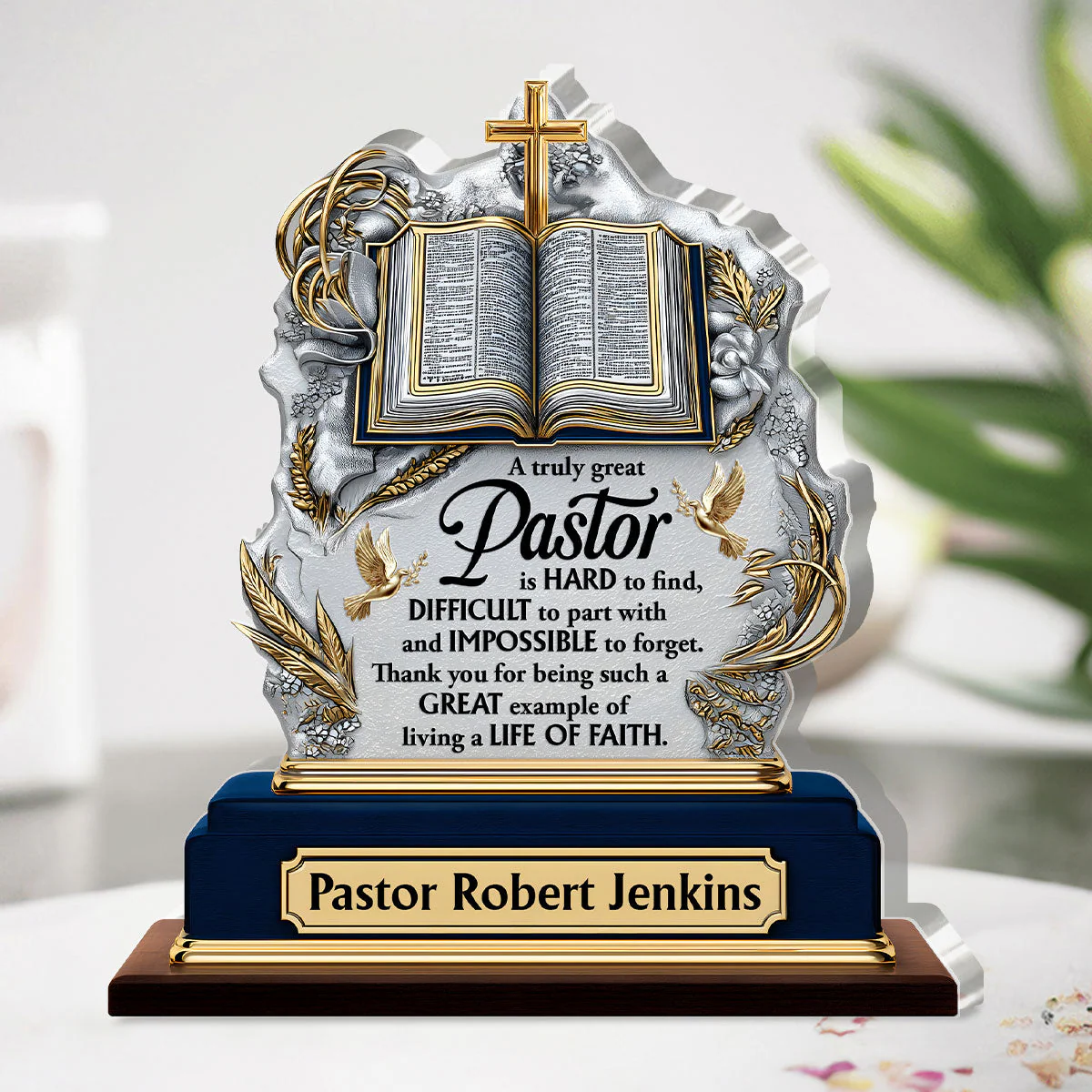 A Truly Great Pastor - Personalized Acrylic Plaque TD118