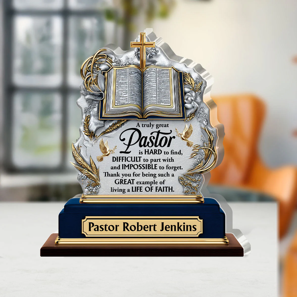 A Truly Great Pastor - Personalized Acrylic Plaque TD118 - Image 3