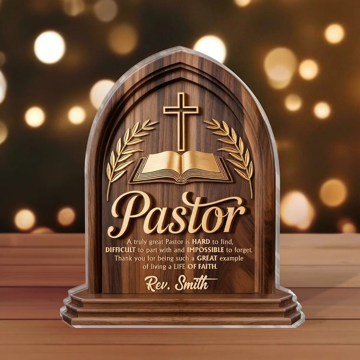 A Truly Great Pastor - Personalized Custom Shaped Acrylic Plaque - Gift For Christian - Image 2