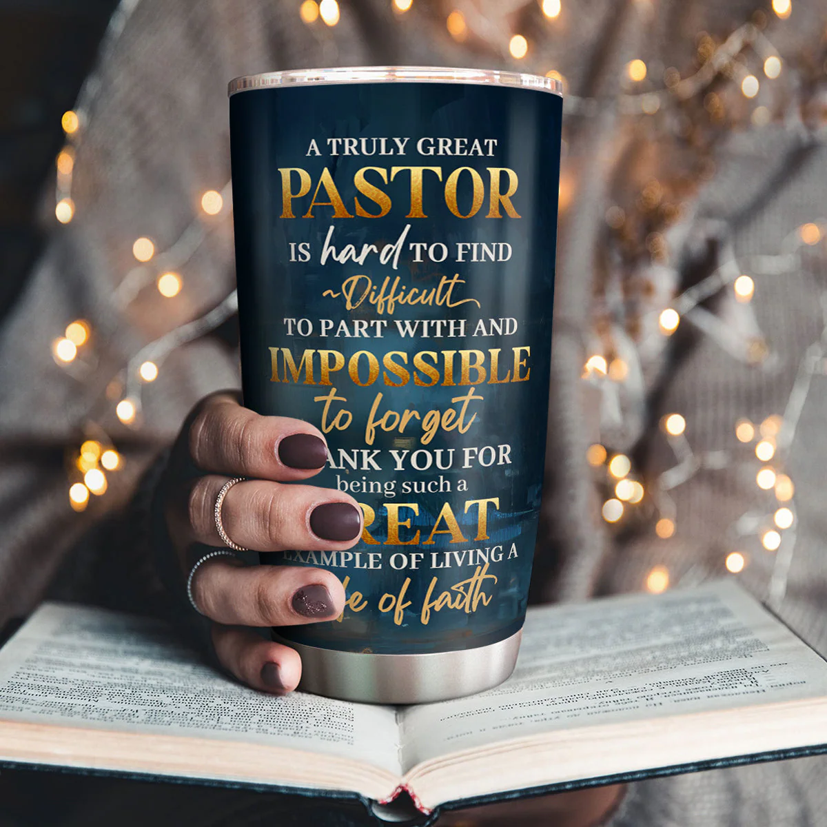 A Truly Great Pastor - Personalized Stainless Steel Tumbler TD118 - Image 3