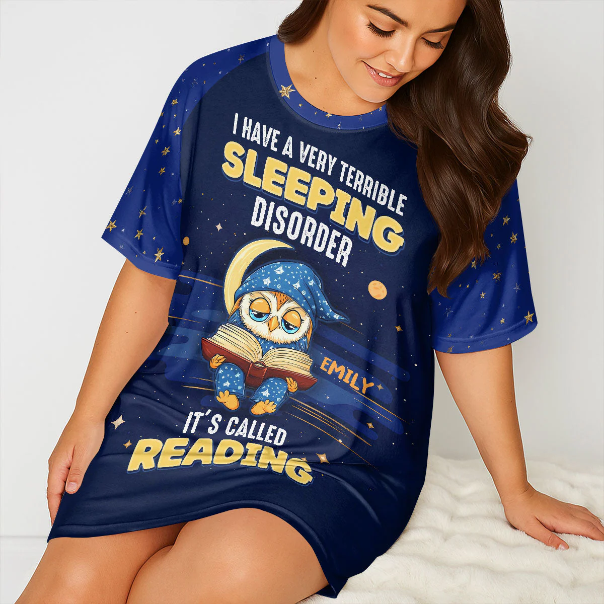 A Very Terrible Sleeping Disorder Called Reading - Personalized Sleep Tee - Image 3