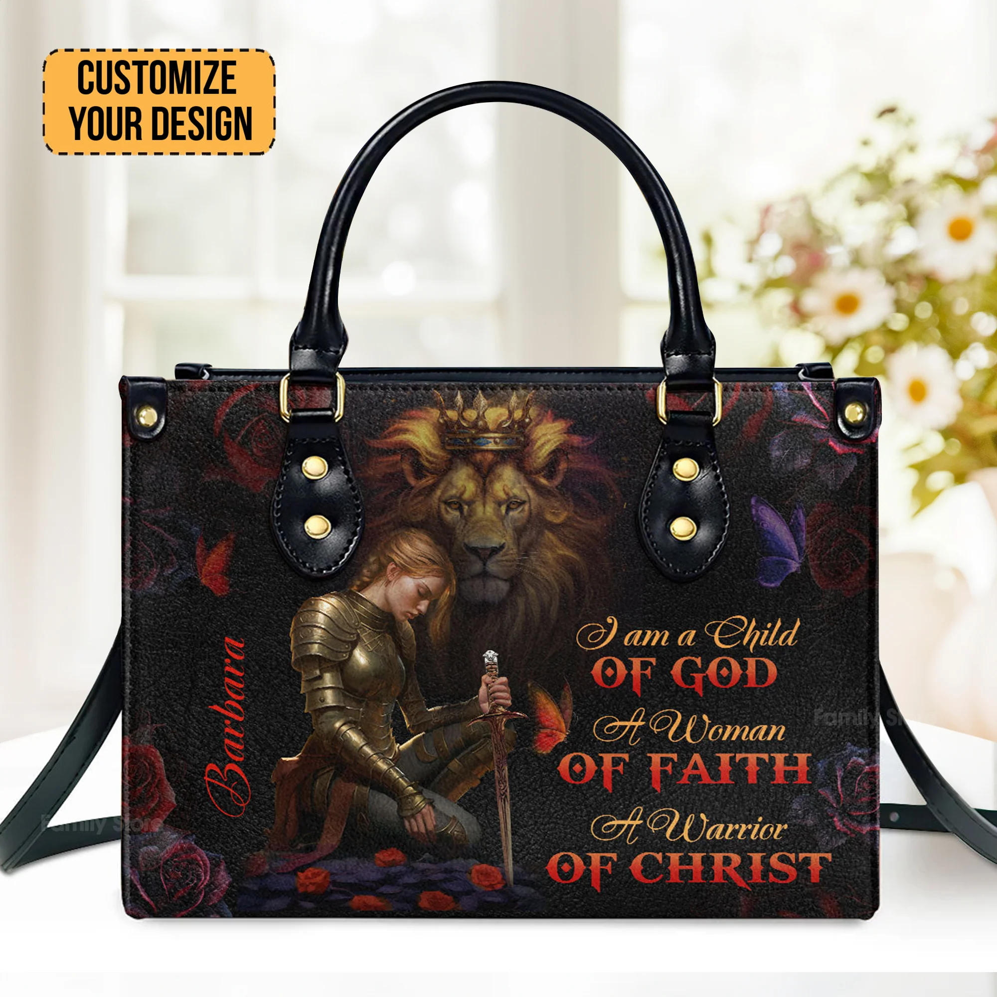 A Woman Of Faith - Thoughtful Gift For Christians - Personalized Leather Handbag With Handle - AT4080943