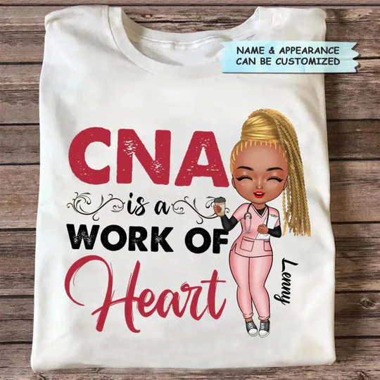 A Work Of Heart - Personalized T-Shirt - Gift For Nurse | NR4 HH01 - Image 4