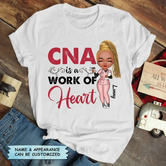 A Work Of Heart - Personalized T-Shirt - Gift For Nurse | NR4 HH01 - Image 5