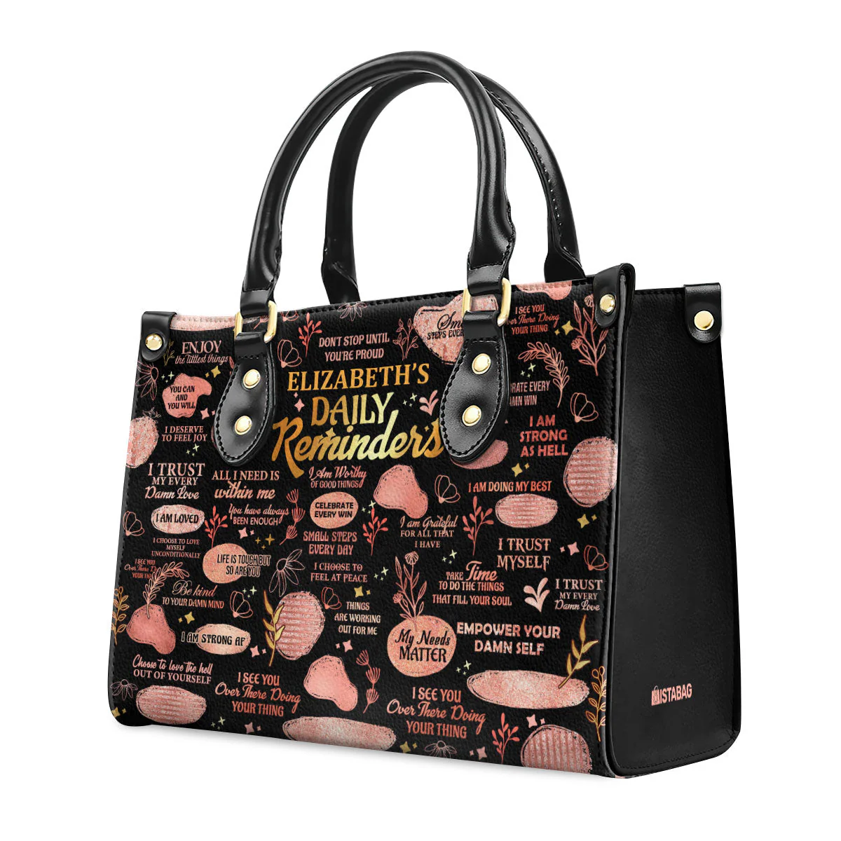 Affirmation Daily Reminders - Personalized Leather Handbag - Inspirational Gift For Women HD95 - Image 5