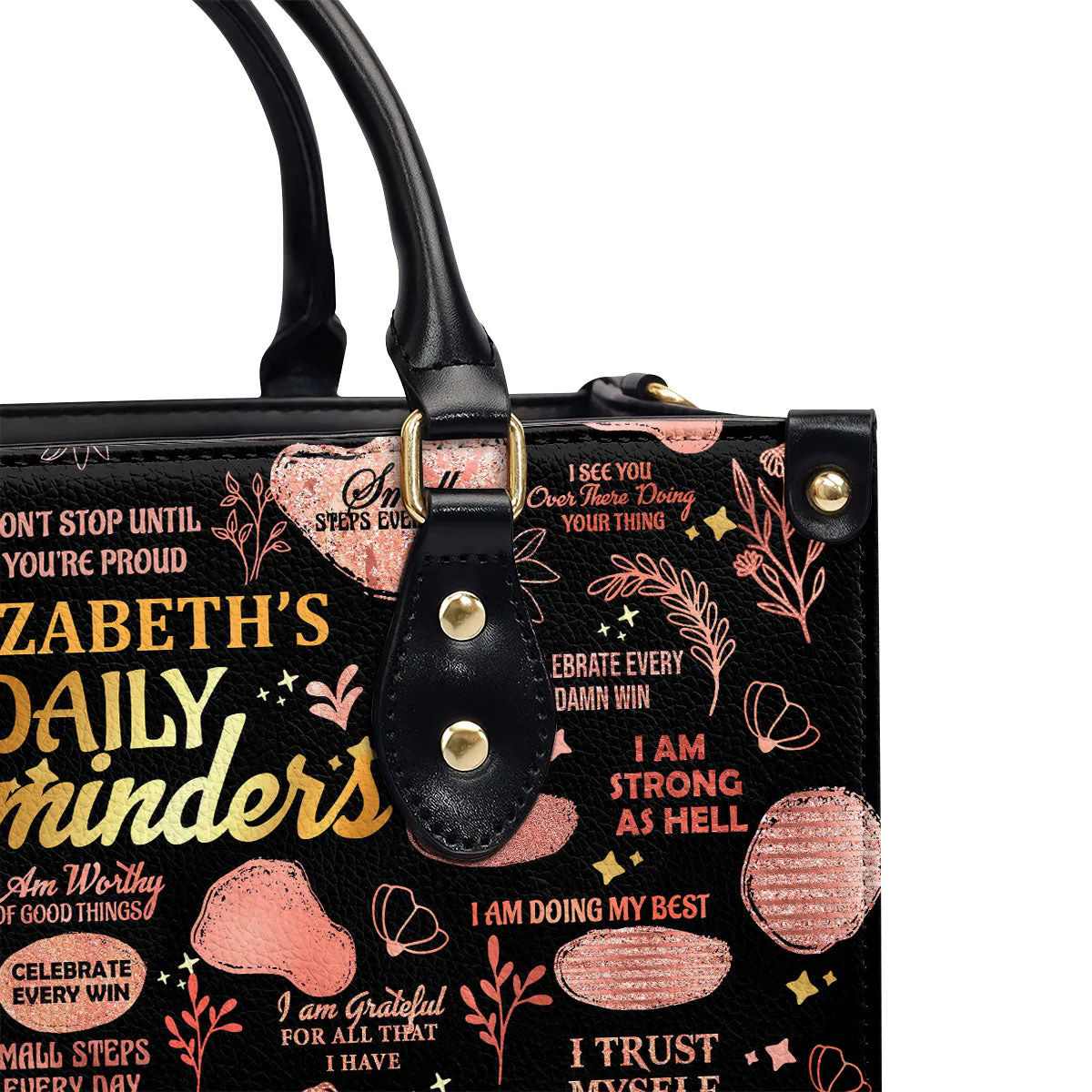 Affirmation Daily Reminders - Personalized Leather Handbag - Inspirational Gift For Women HD95 - Image 6