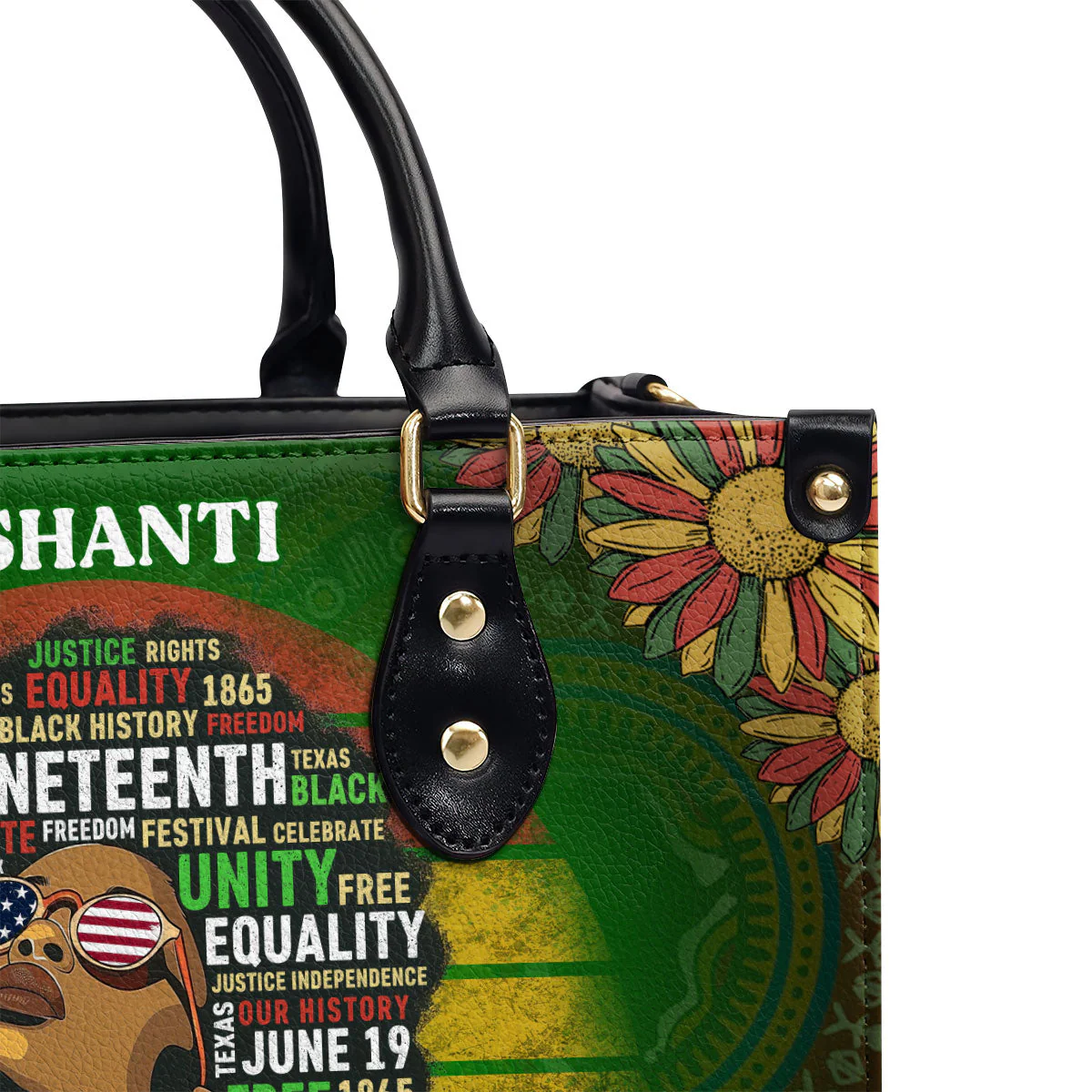 Afrocentric Queen Black History Unity Pride - Personalized Leather Handbag - Gift For Her HD95 - Image 6