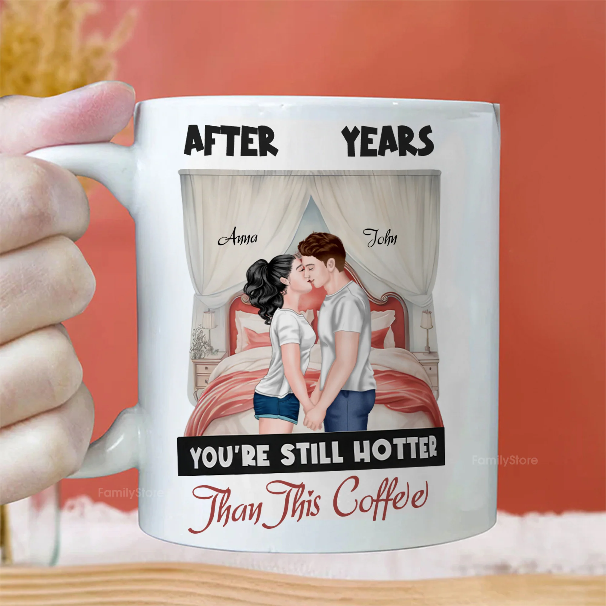 After Years You're Still Hotter Than This Coffee - Personalized Ceramic Mug - Gift For Couple, Husband Wife - CL30 NH96 - Image 3
