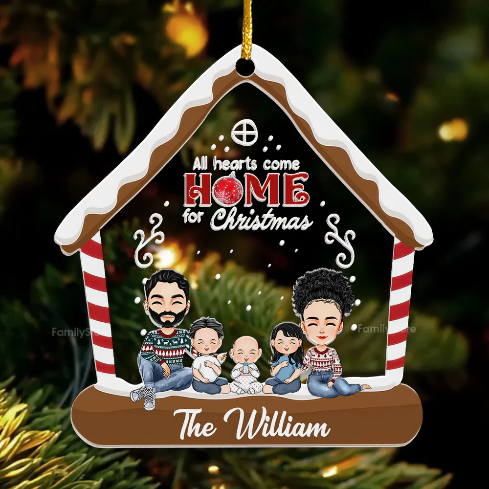 All Hearts Come Home - Gift For Family - Personalized Acrylic Ornament - CL33 NA94 - Image 3