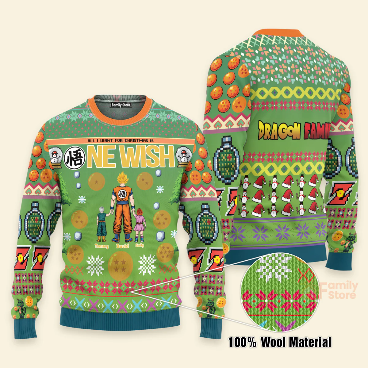 DrBa All I Want For Christmas Is New Wish - Personalized Ugly Sweatshirt - Gift for Dad, Grandpa, Husband CL03 NA94 - Image 3