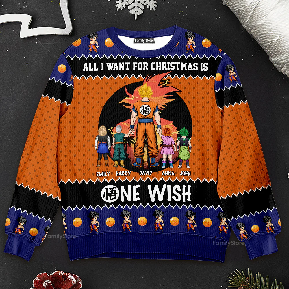 All I Want For Christmas Is One Wish - Personalized Ugly Sweater - Christmas Gift For DrBa Dad, Grandpa, | CL03.V2 HH01 - Image 3