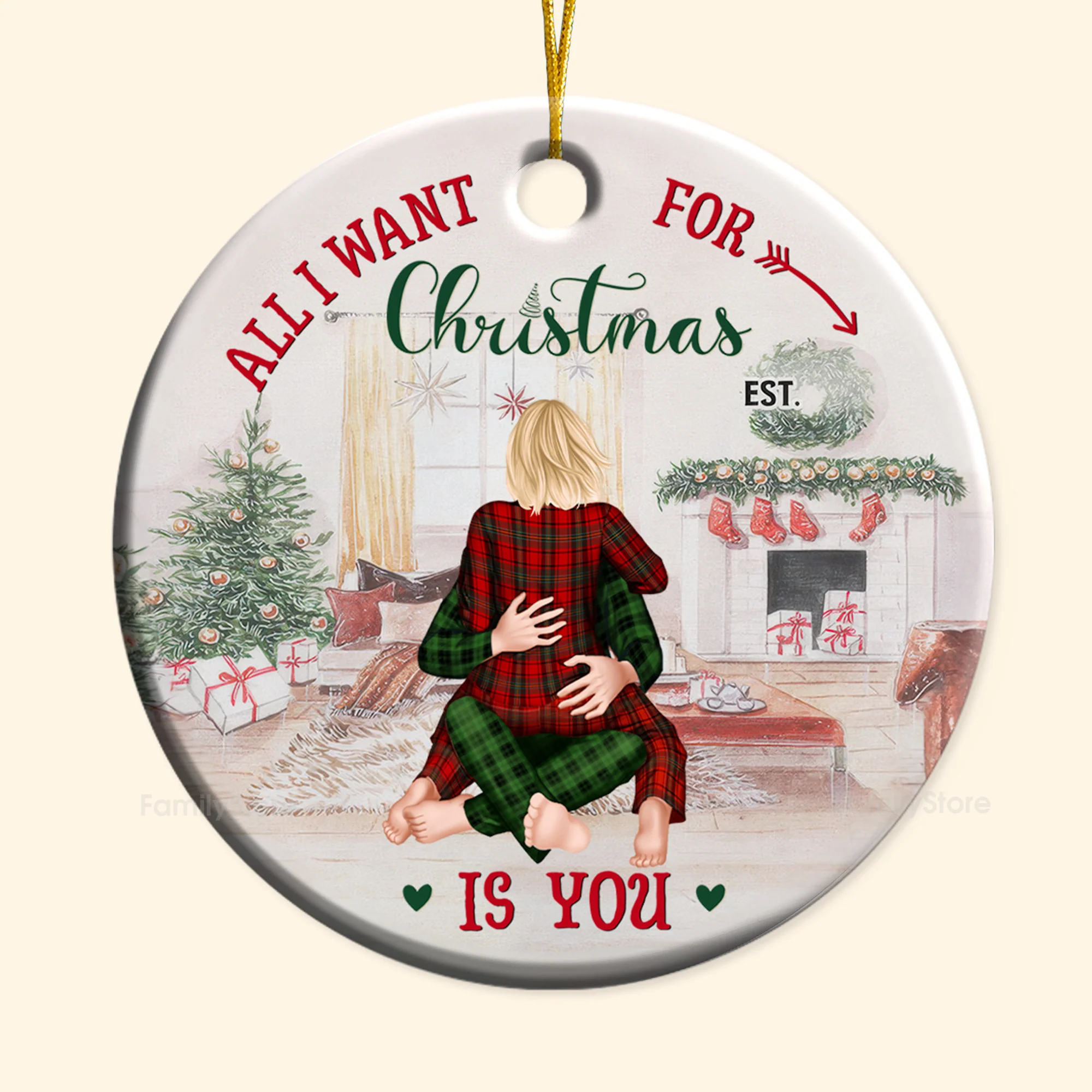 All I Want For Christmas Is You - Gift for Couples - Personalized Ceramic Ornament - CL28 NH96 - Image 6