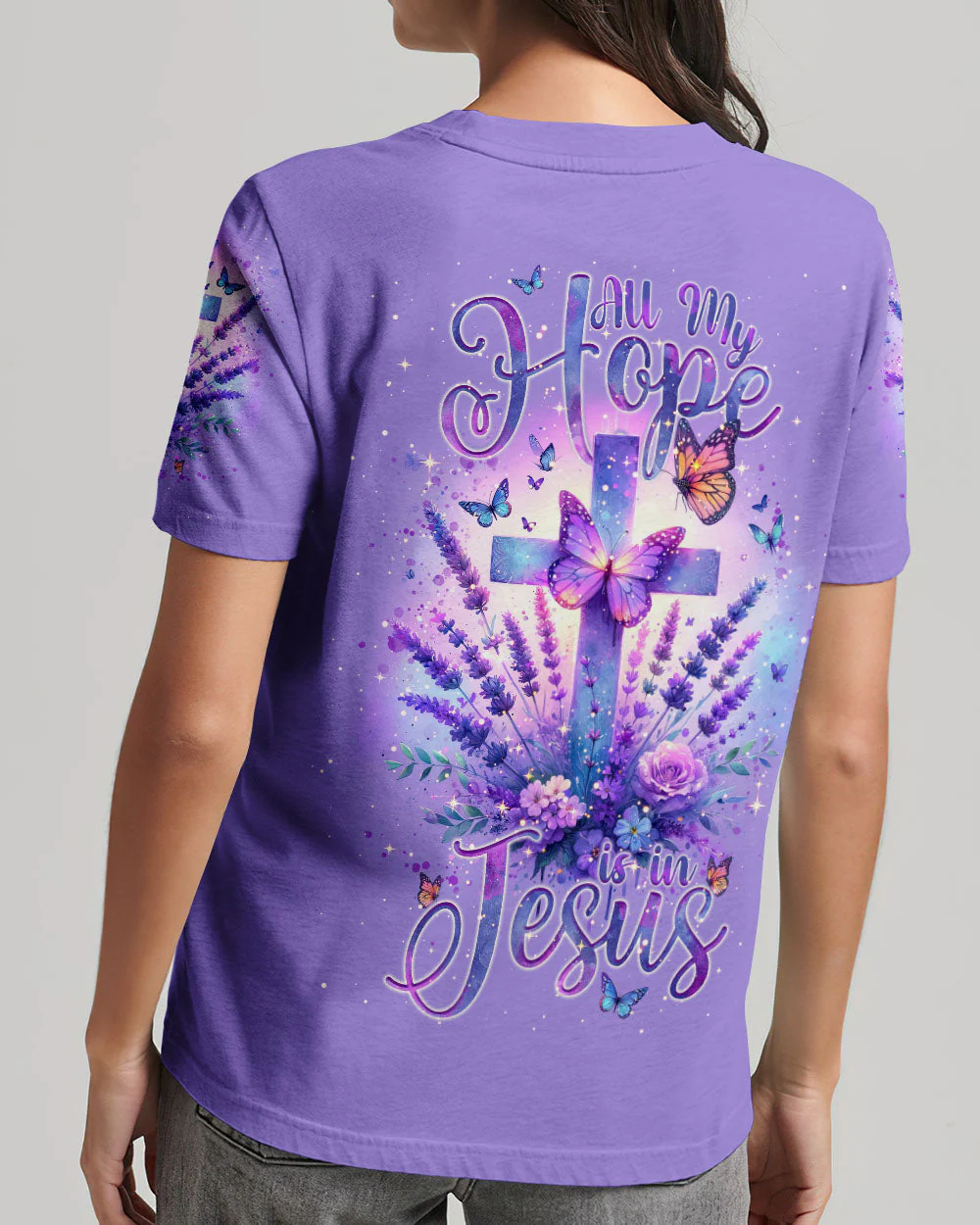 All My Hope Is In Jesus Lavender Women's All Over Print Shirt - Tlnt2401243 - Image 10