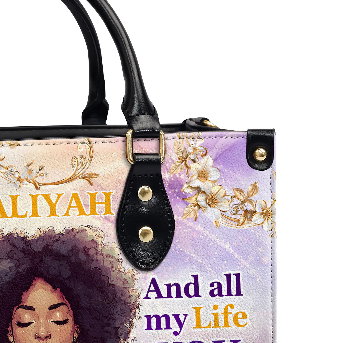 All My Life Faithful So Good - Custom Name Leather Handbag - Christian Gift For Black Queen HD95 - Image 6