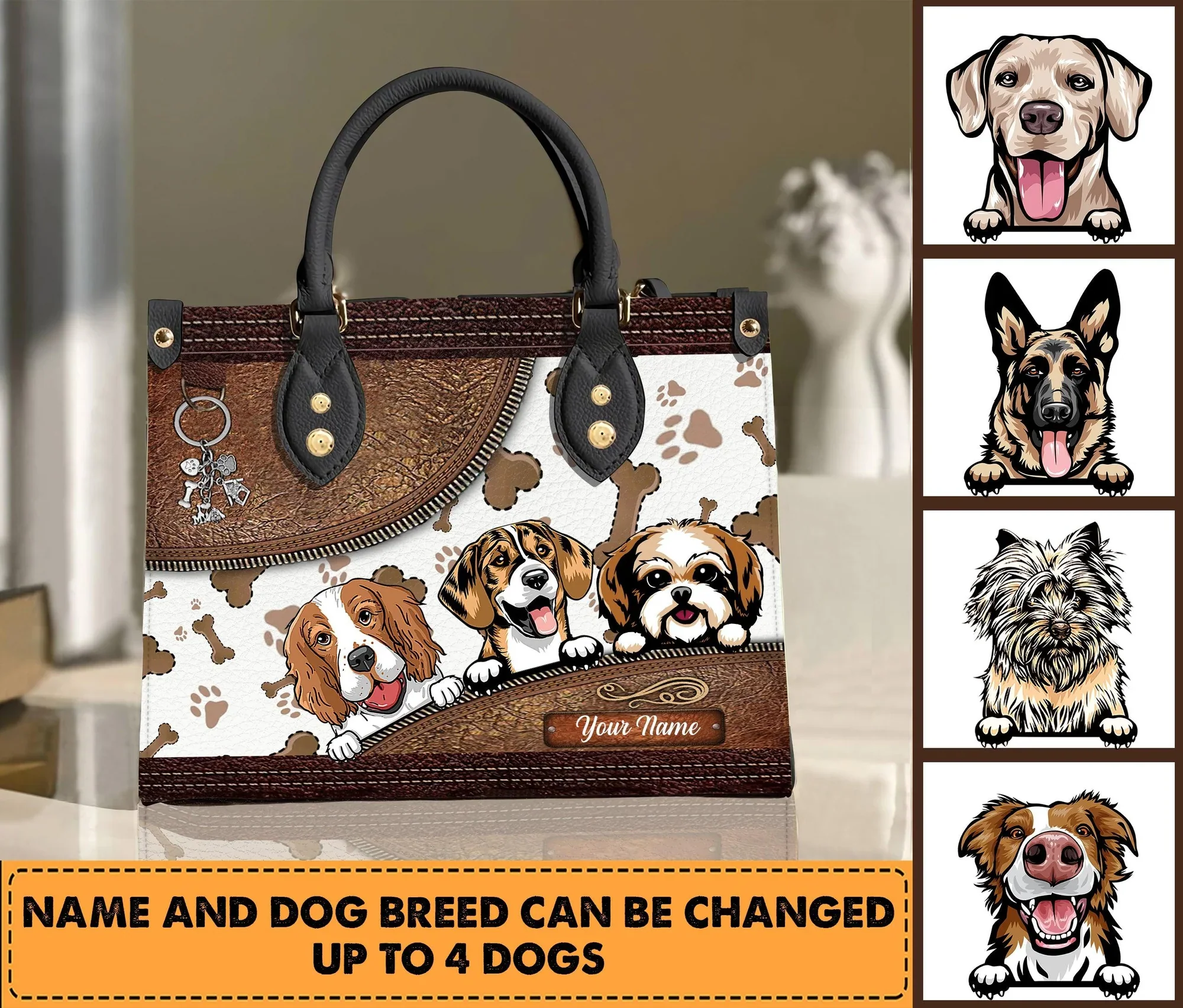 All You Need Is Love And These Pets - Personalized Leather Handbag - Gift for Dog Lovers, Dog Mom | CLP13 NH96