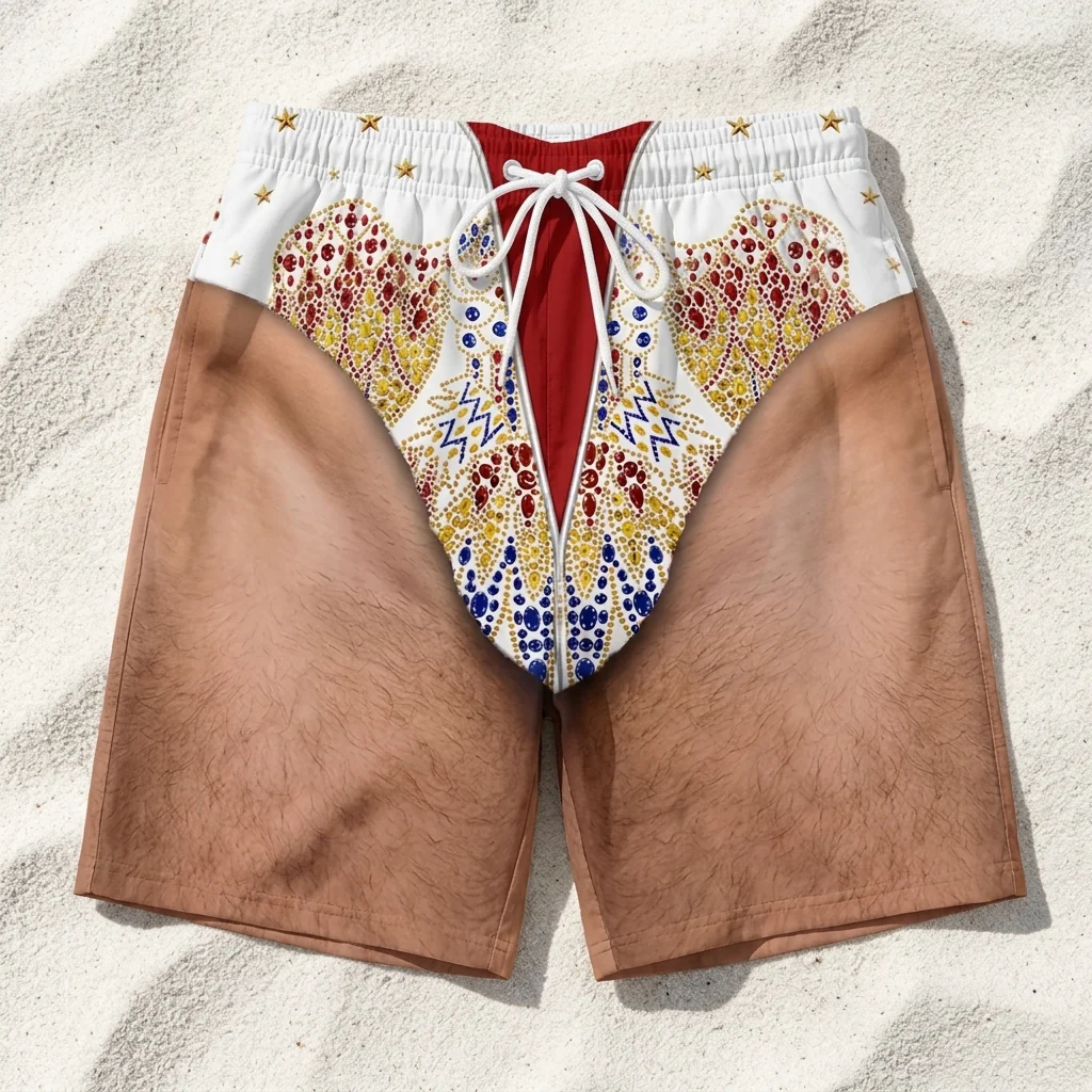 Aloha Vegas Legend Costume Funny - Personalized Beach Short - Gifts For Husband, Him - Image 3