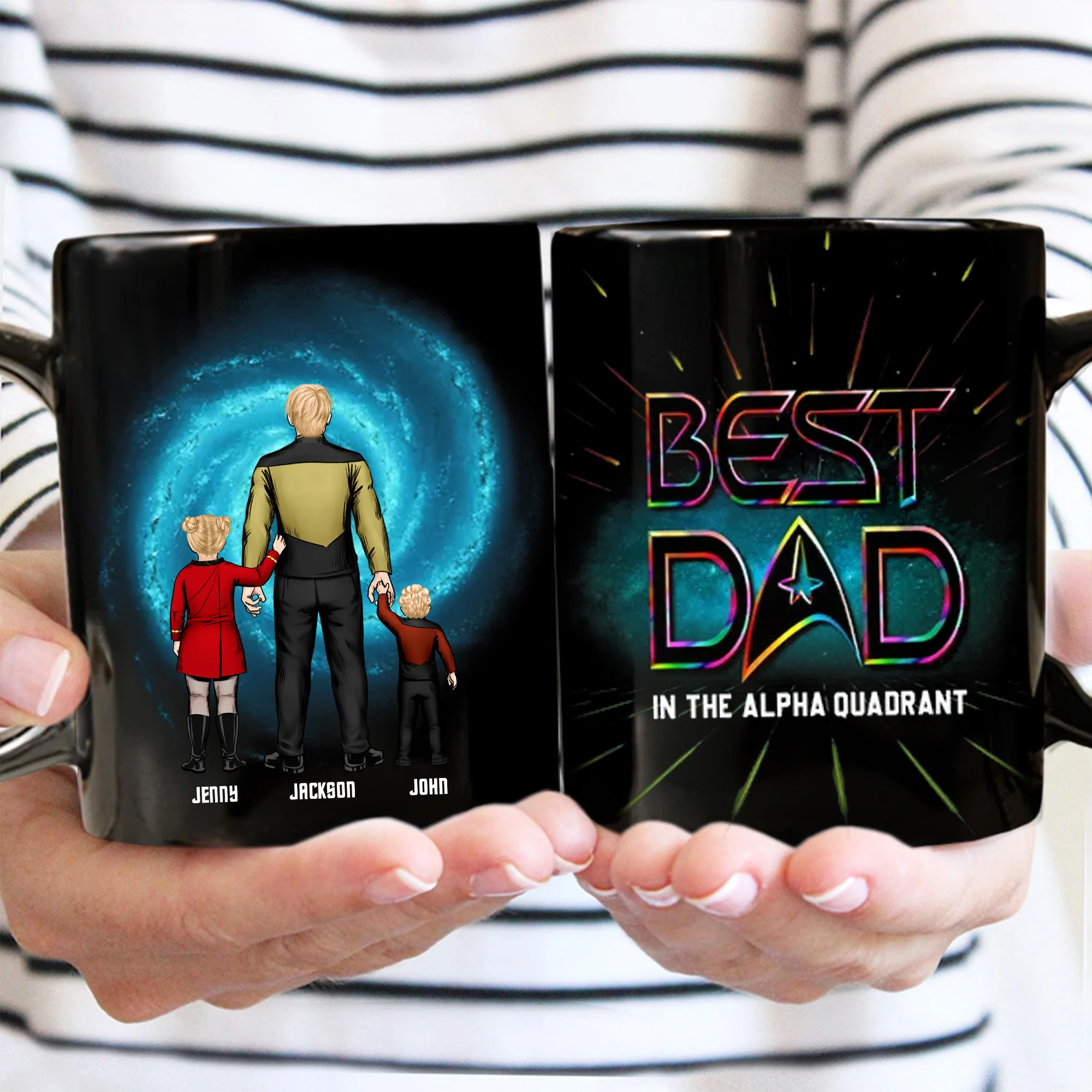Alpha Quadrant I'm Proud Of My Dad - Gift For Dad - Personalized Black Mug - CL22 NA94