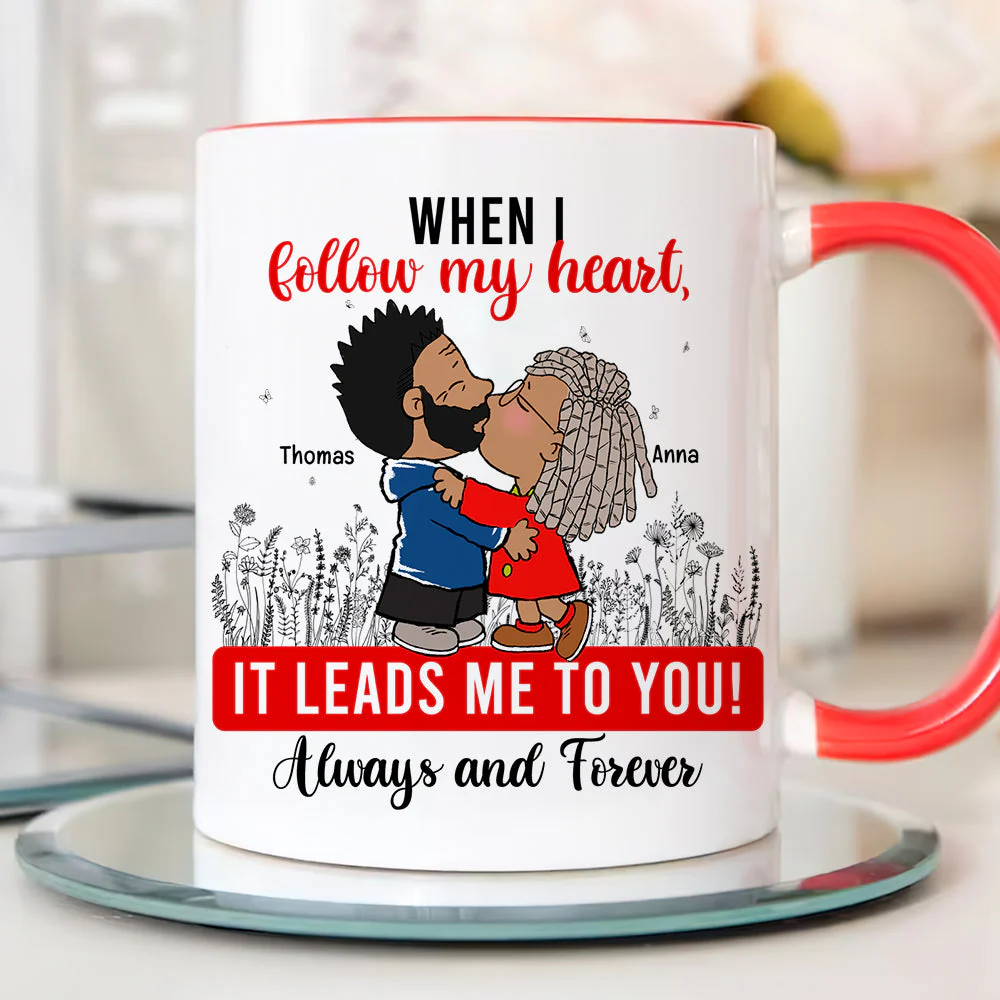 Always And Forever Peanut Couple - Personalized Accent Coffee Mug - Gift For Couple, Husband Wife | GR9 NH96 - Image 5