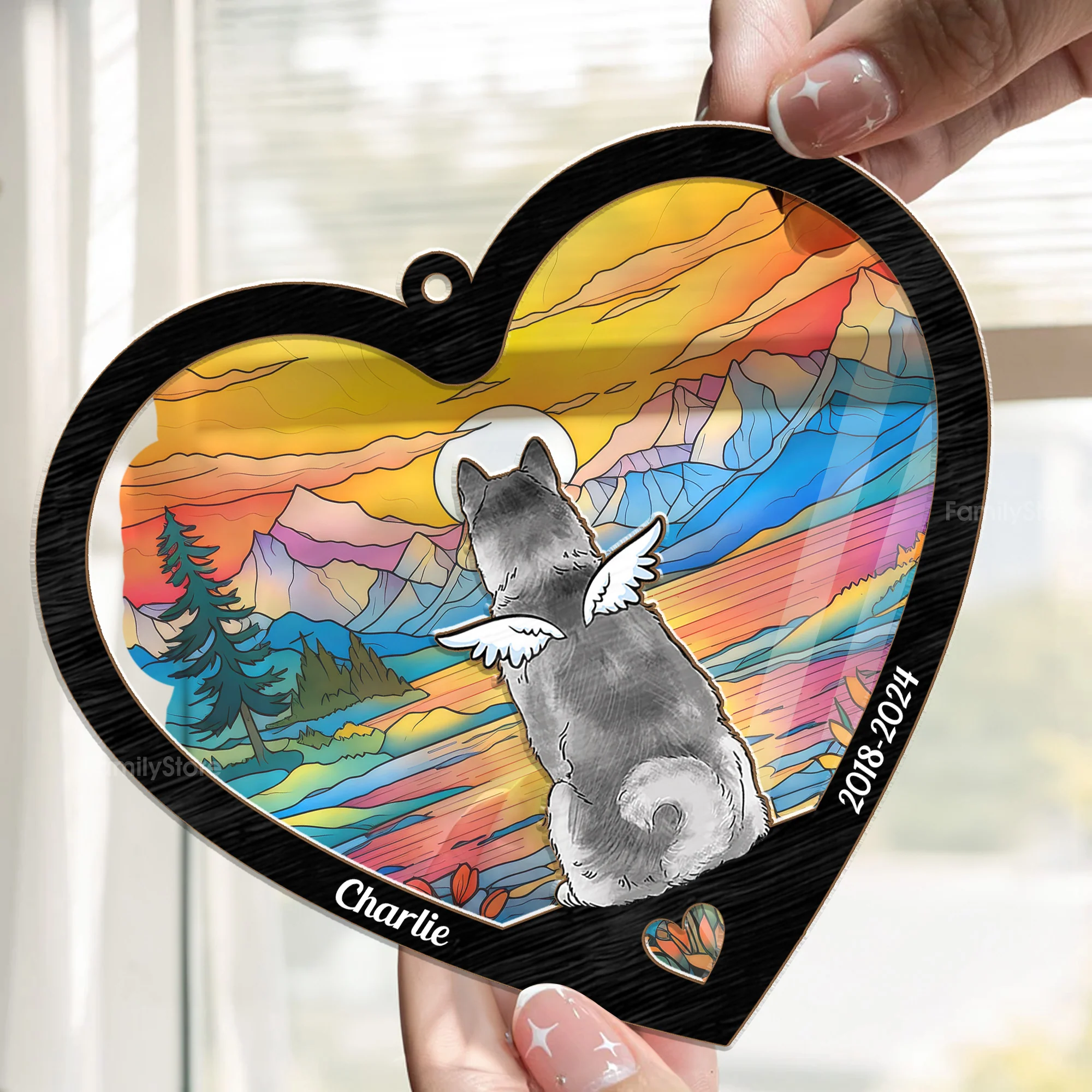 Always In My Heart, My Little Paw - Memorial Gift For Pet Lovers - Personalized Window Hanging Window Hanging Suncatcher Ornament - CLP06 NA94 - Image 2