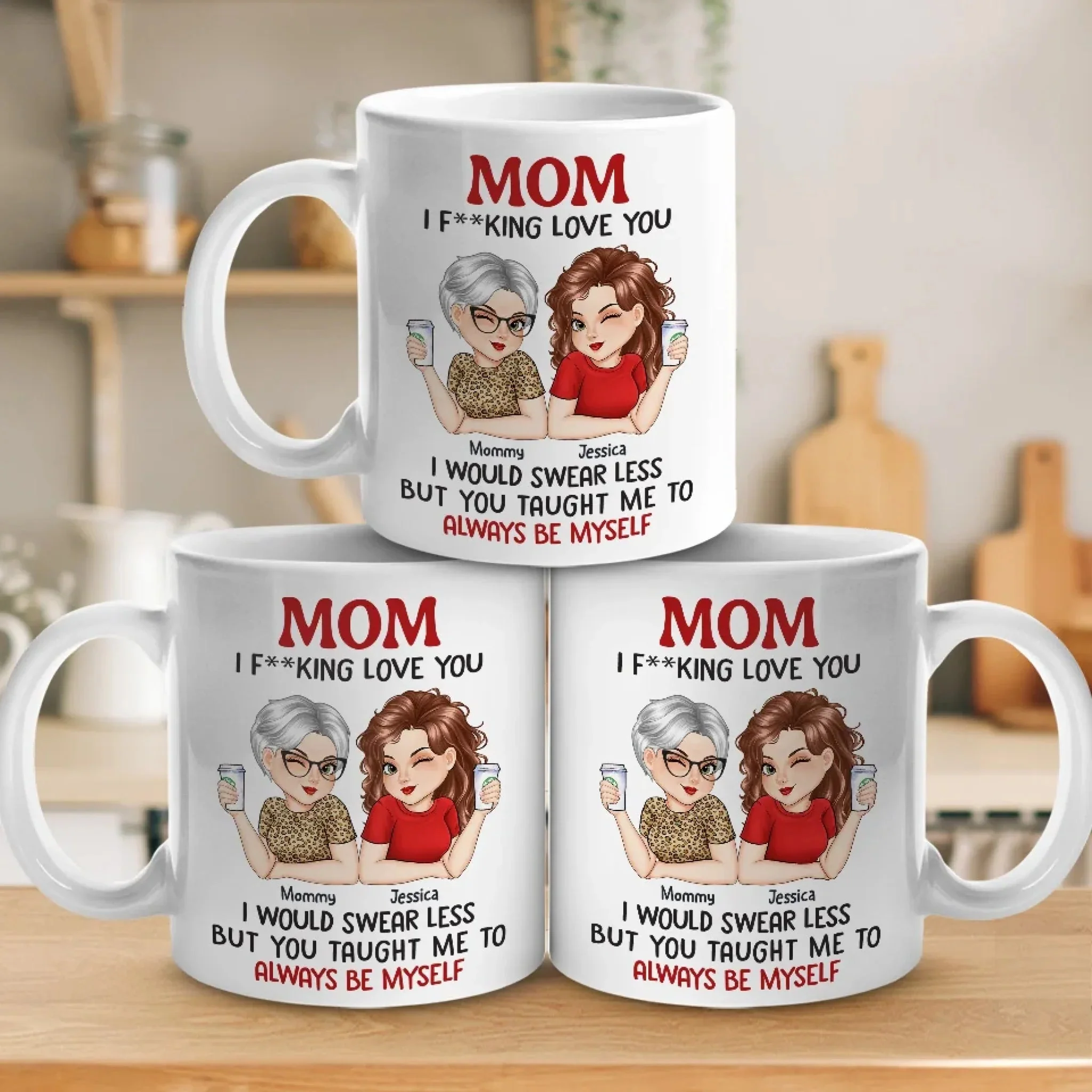 Always Myself Because Of You, Mom - Personalized Ceramic Mug - Gift For Mom, Mother's Day | CLGOD04 HN02 - Image 4