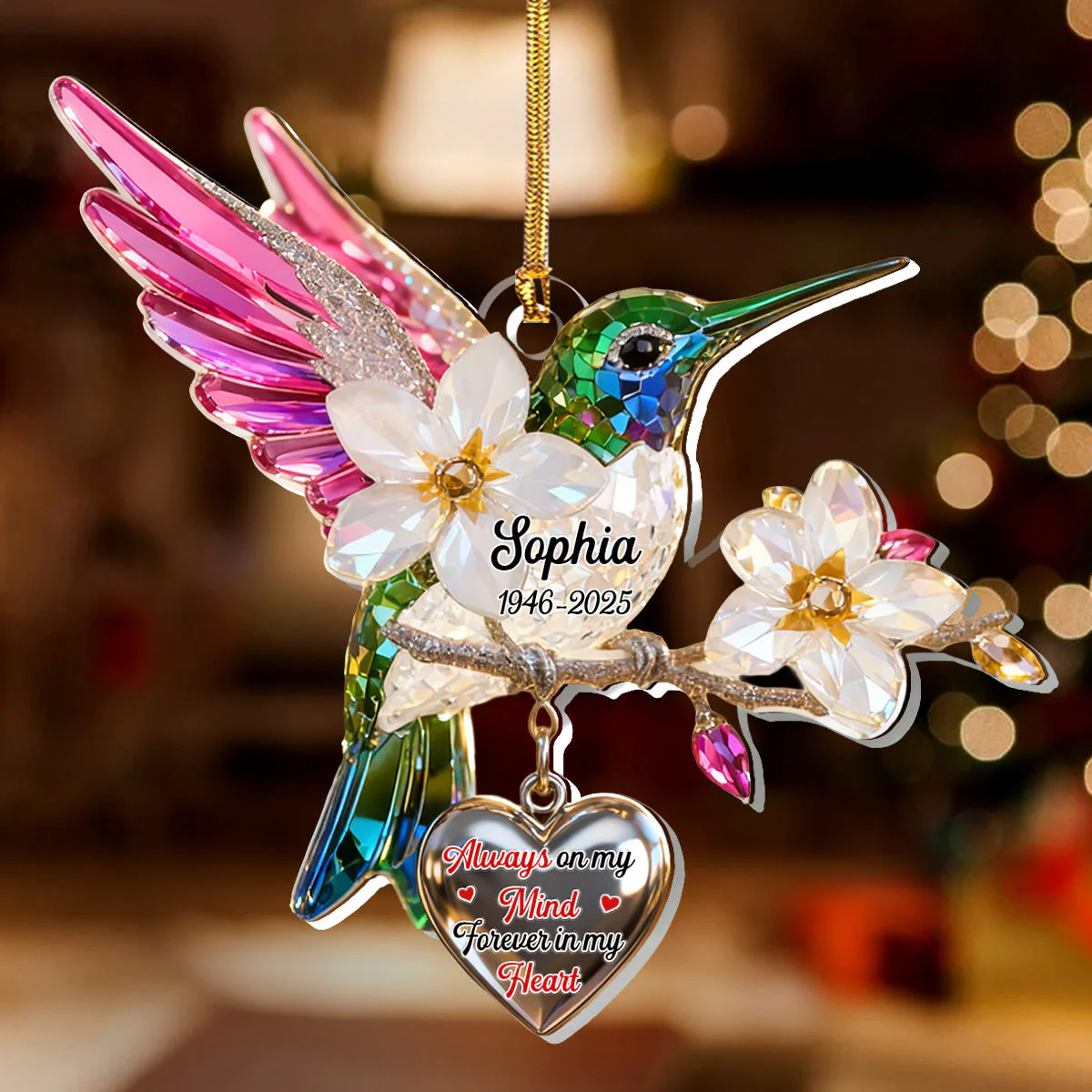Always On My Mind Forever In My Heart - Personalized 1-Layer Acrylic Ornament HL128 - Image 3