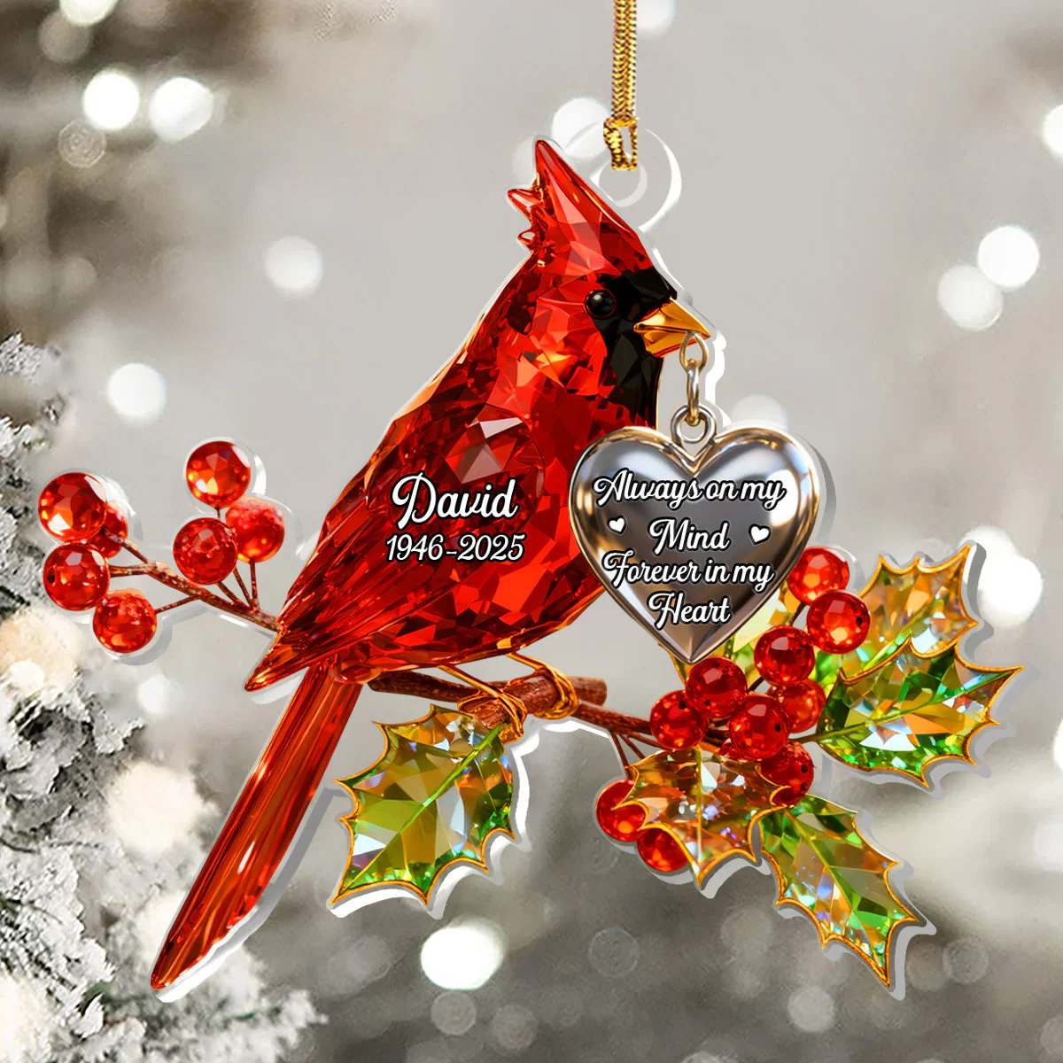 Always On My Mind Forever In My Heart - Personalized 1-Layer Acrylic Ornament HL128 - Image 5