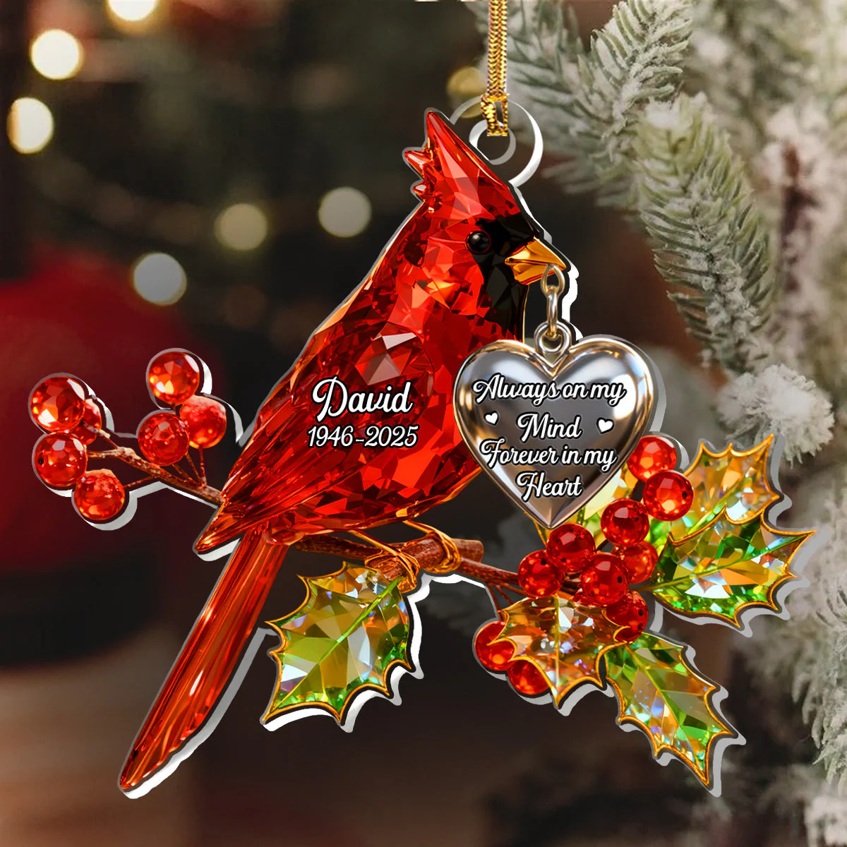 Always On My Mind Forever In My Heart - Personalized 1-Layer Acrylic Ornament HL128 - Image 6