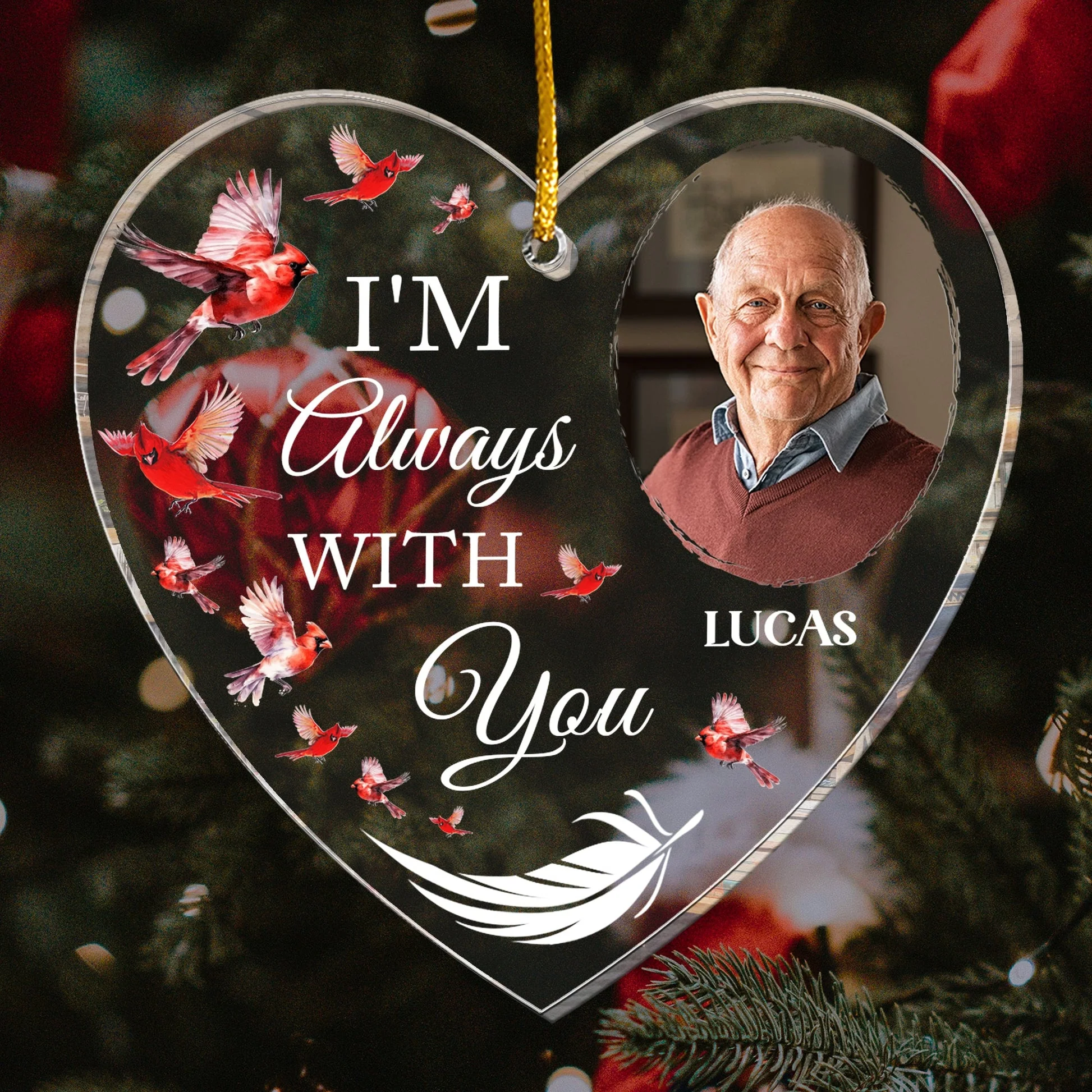 Always On My Mind - Personalized Memorial Photo Ornament PT CU4092622 - Image 2