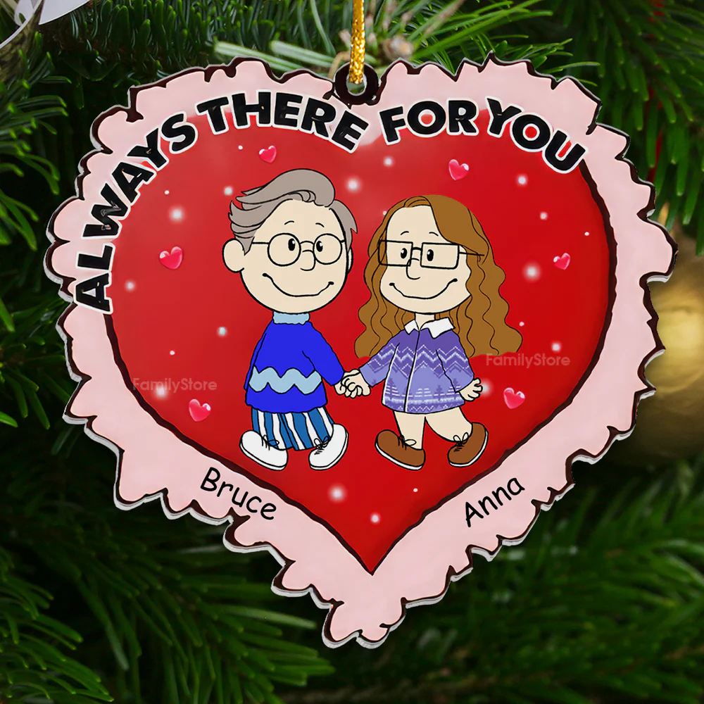 Always There For You Christmas Peanut - Personalized Acrylic Ornament - Gift For Couple, Husband Wife - CL43 NH96 - Image 3