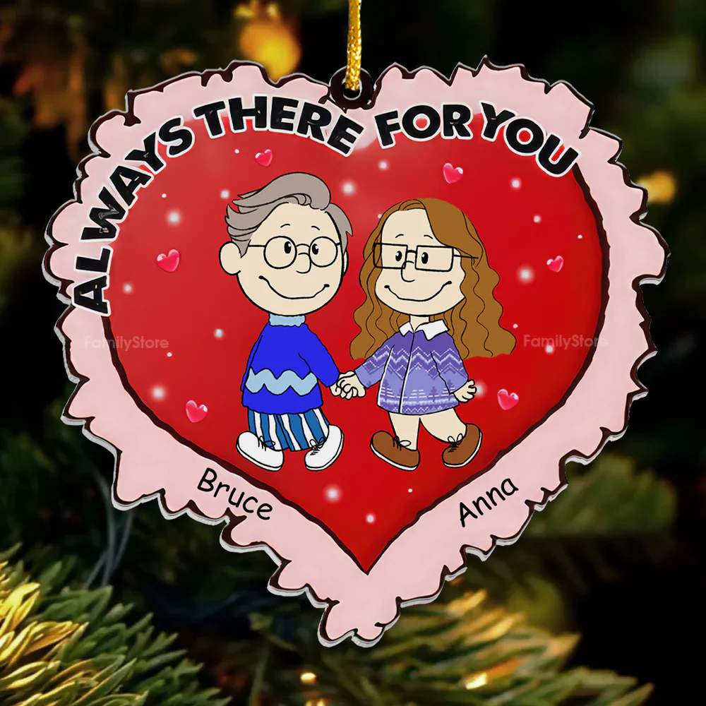 Always There For You Christmas Peanut - Personalized Acrylic Ornament - Gift For Couple, Husband Wife - CL43 NH96 - Image 4