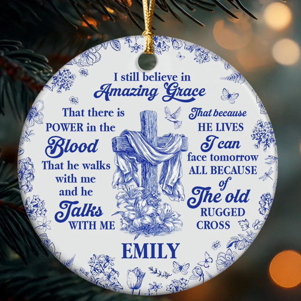 Amazing Grace - Personalized Ceramic Ornament TD118