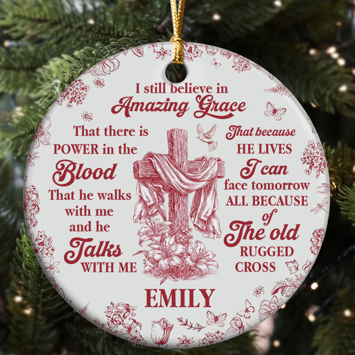 Amazing Grace - Personalized Ceramic Ornament TD118 - Image 5