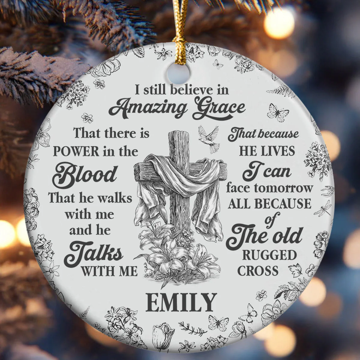 Amazing Grace - Personalized Ceramic Ornament TD118 - Image 6