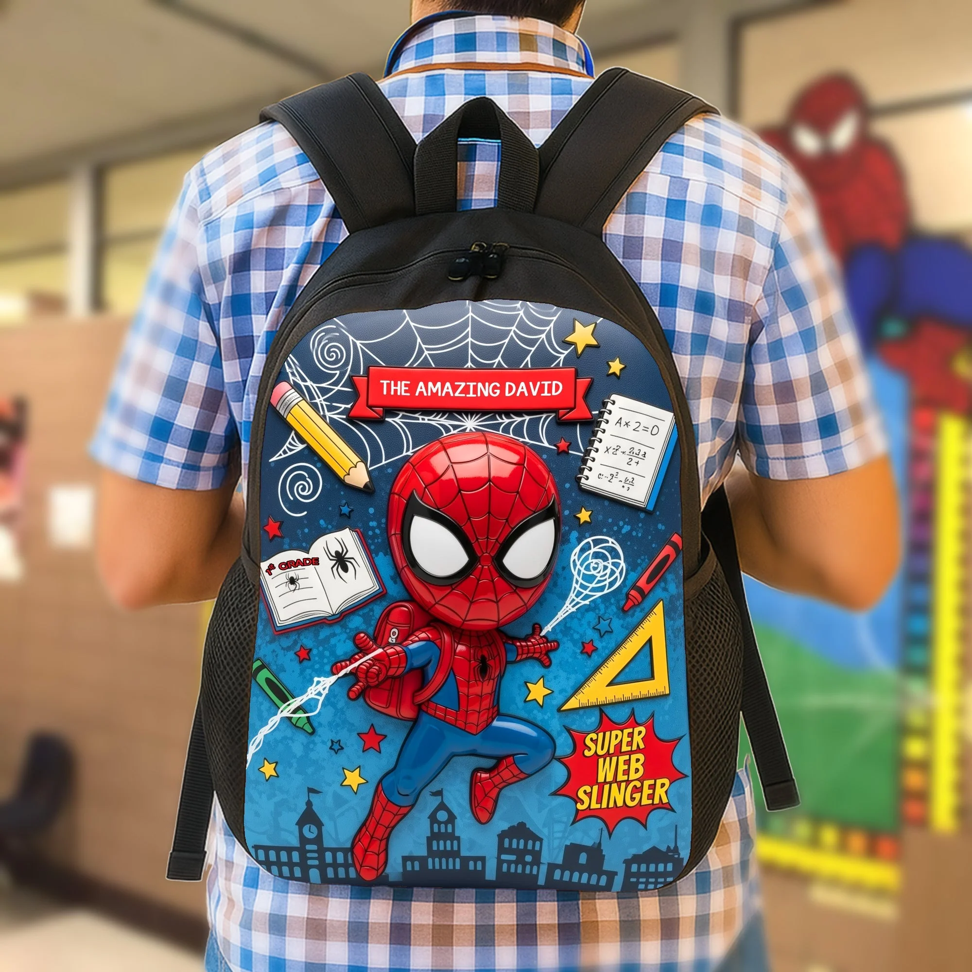 Amazing Hero Upgrade - Personalized Backpack, Lunch Bag, Pencil Case & Water Bottle - Back to School Gift - DCCo