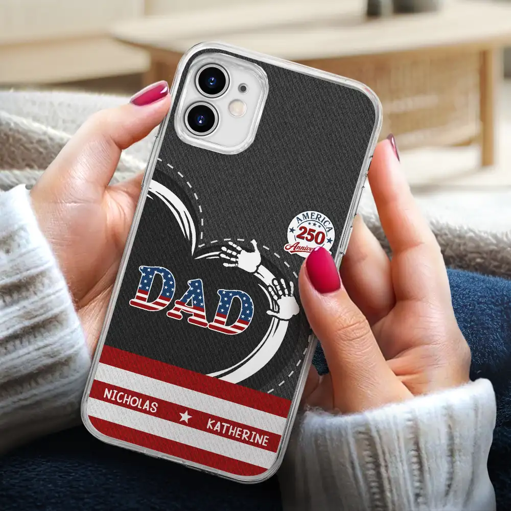 America 250 Anniversary Grandpa - Personalized Phone Case - Gift For Dad, Grandpa - Image 3