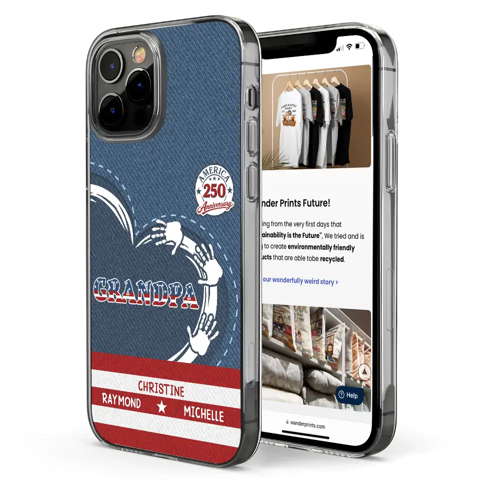 America 250 Anniversary Grandpa - Personalized Phone Case - Gift For Dad, Grandpa - Image 4