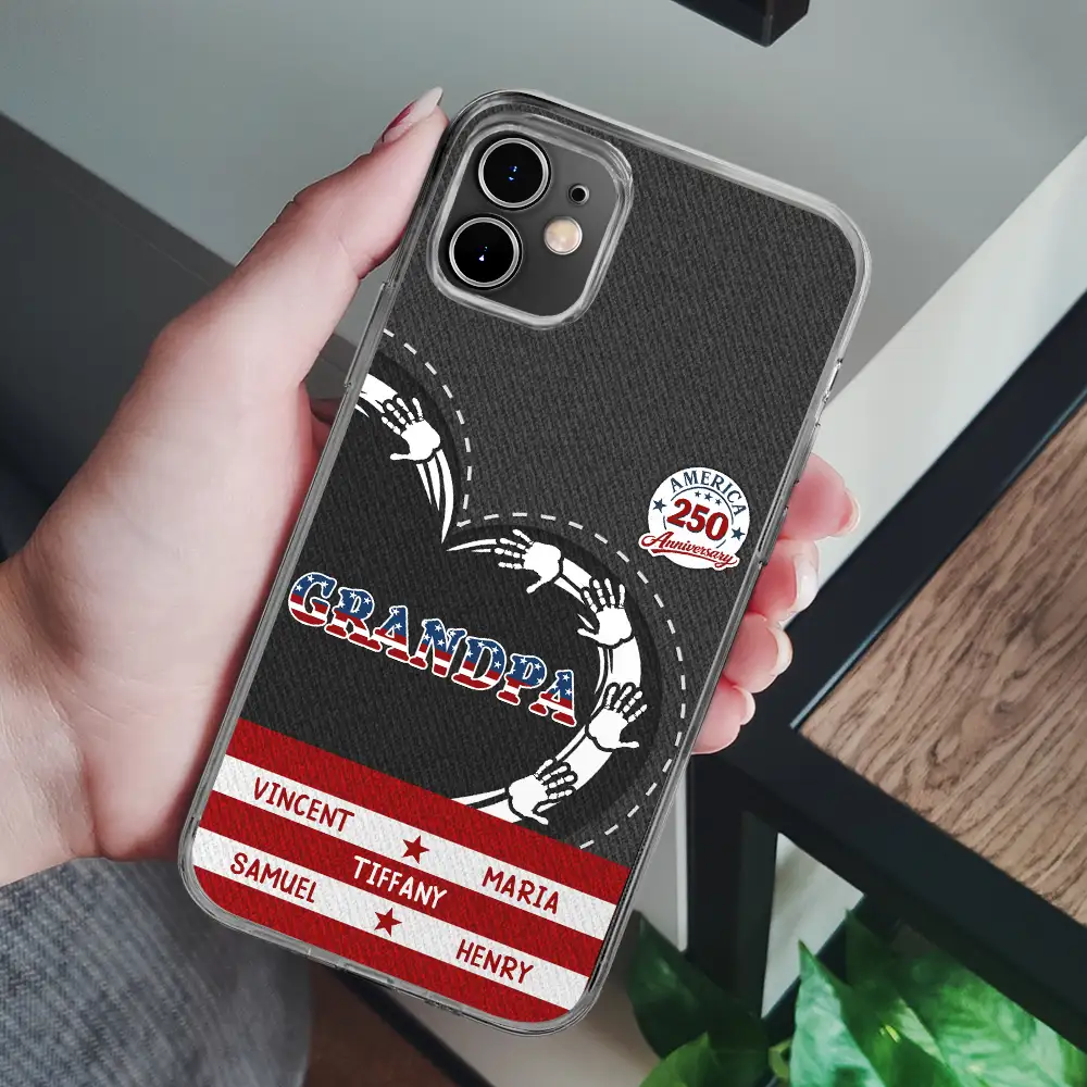America 250 Anniversary Grandpa - Personalized Phone Case - Gift For Dad, Grandpa - Image 6