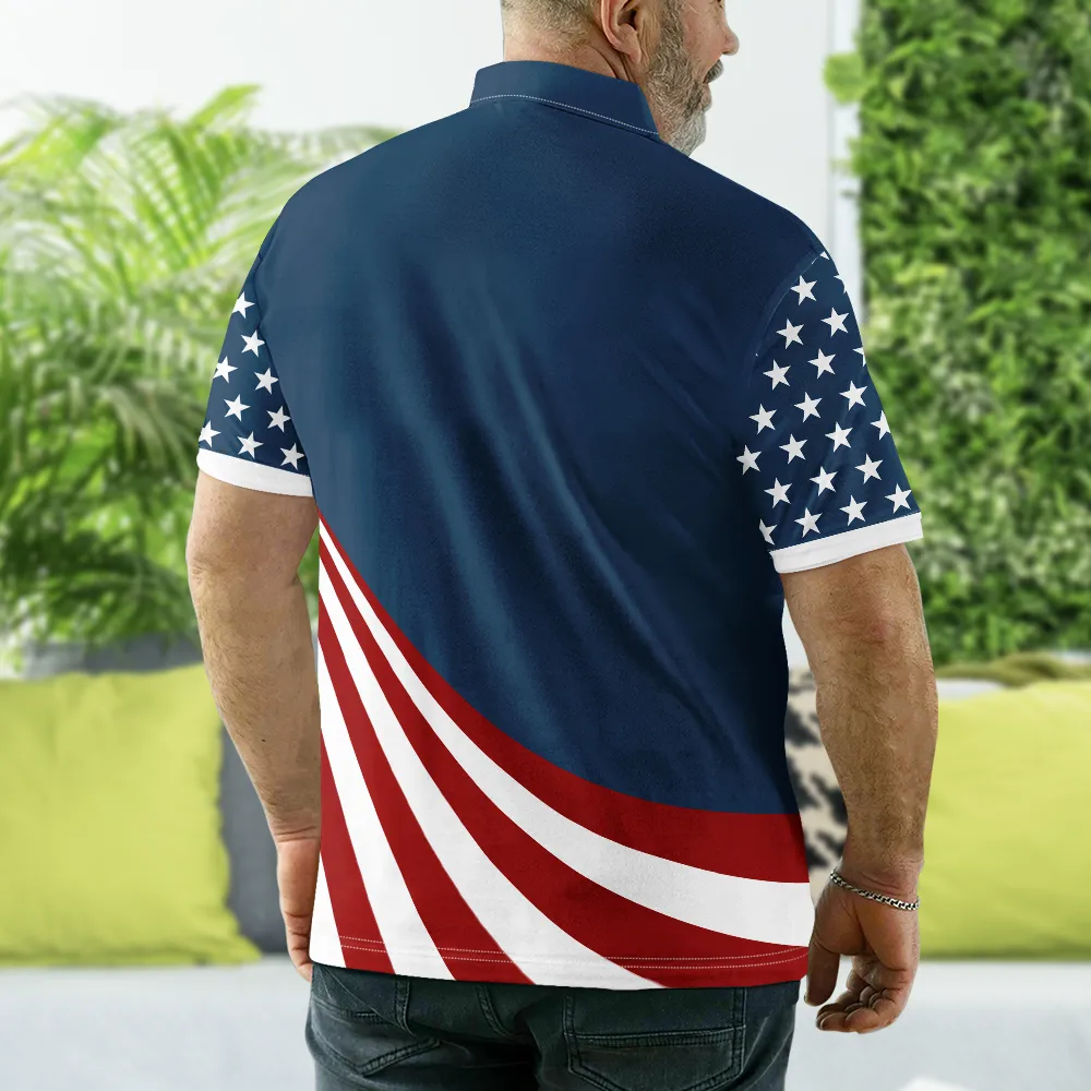 America 250 Anniversary Grandpa - Personalized Polo Shirt - Gift For Dad, Grandpa - Image 2