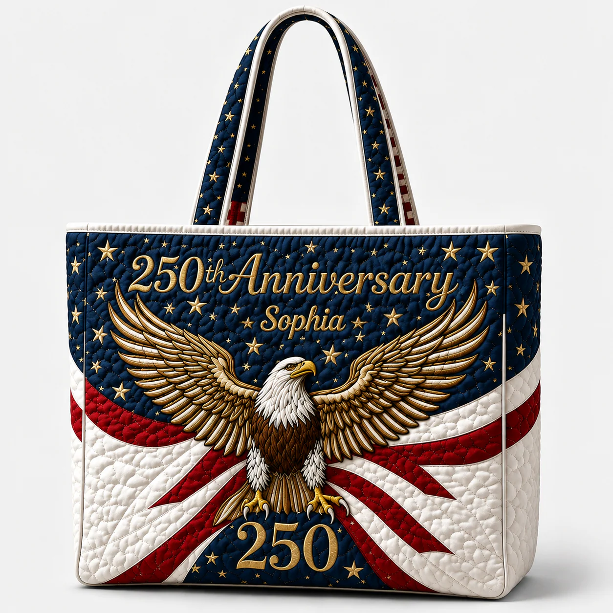 America 250 Anniversary Strong - Quilted Tote Bag - Patriotic Gift For Her - Image 5