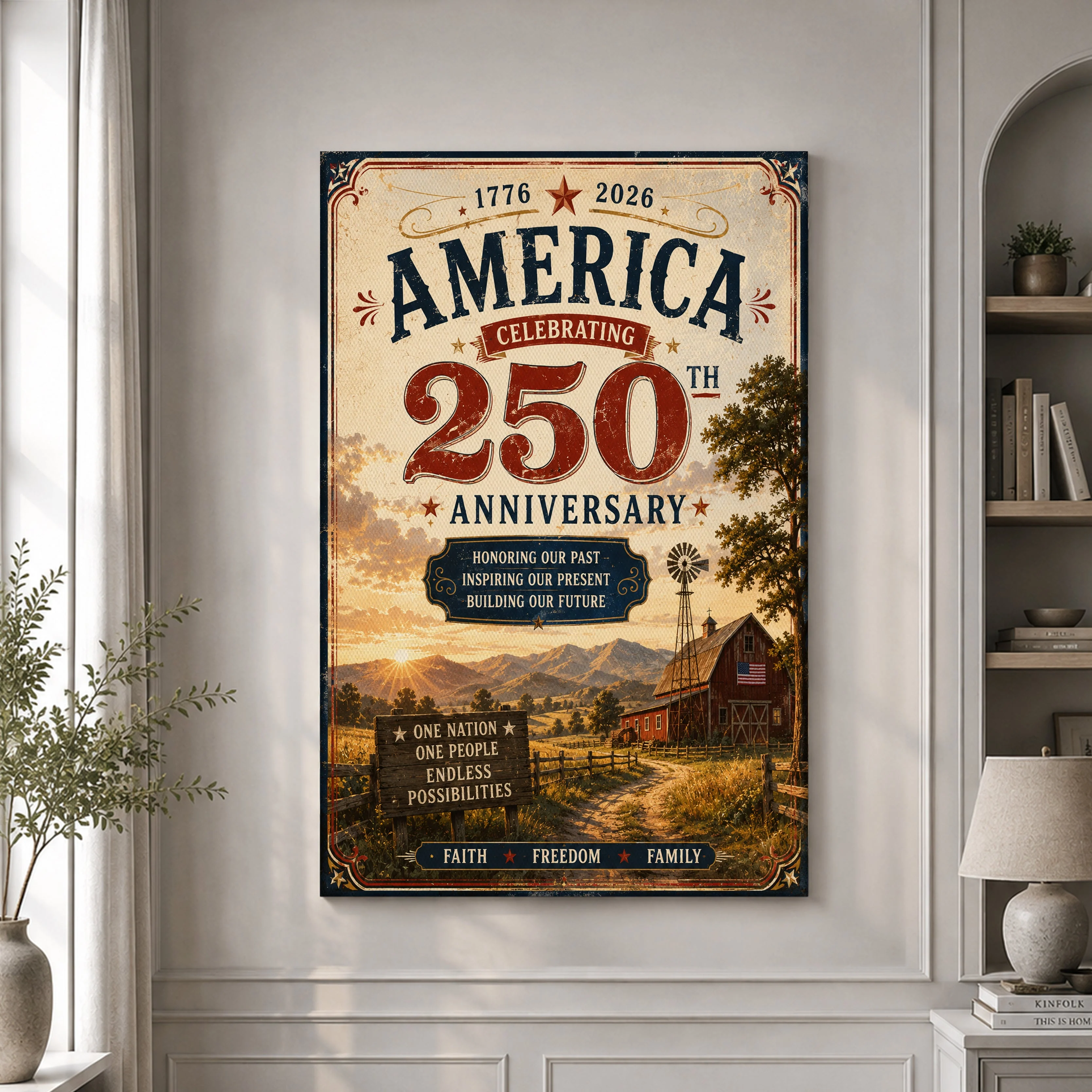 America 250 Legacy Of Freedom - Canvas Poster - Gift For Patriots