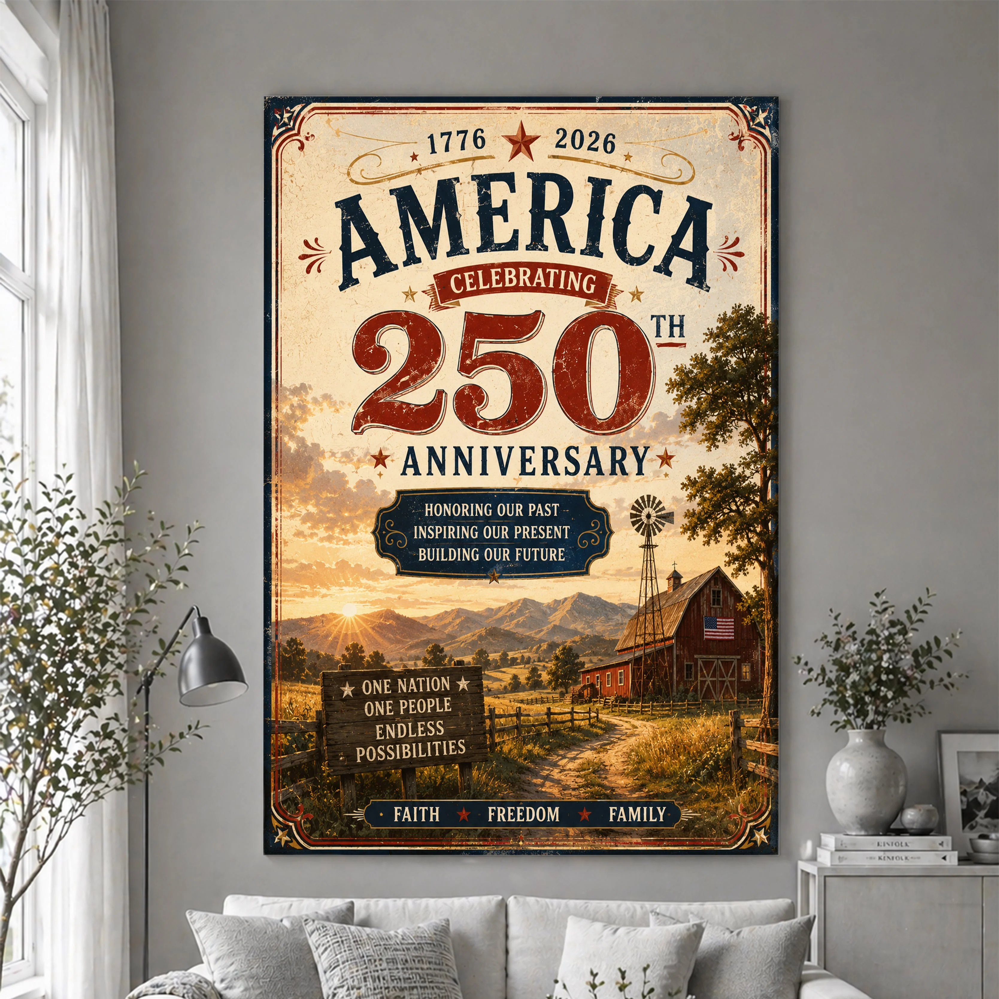 America 250 Legacy Of Freedom - Canvas Poster - Gift For Patriots - Image 3