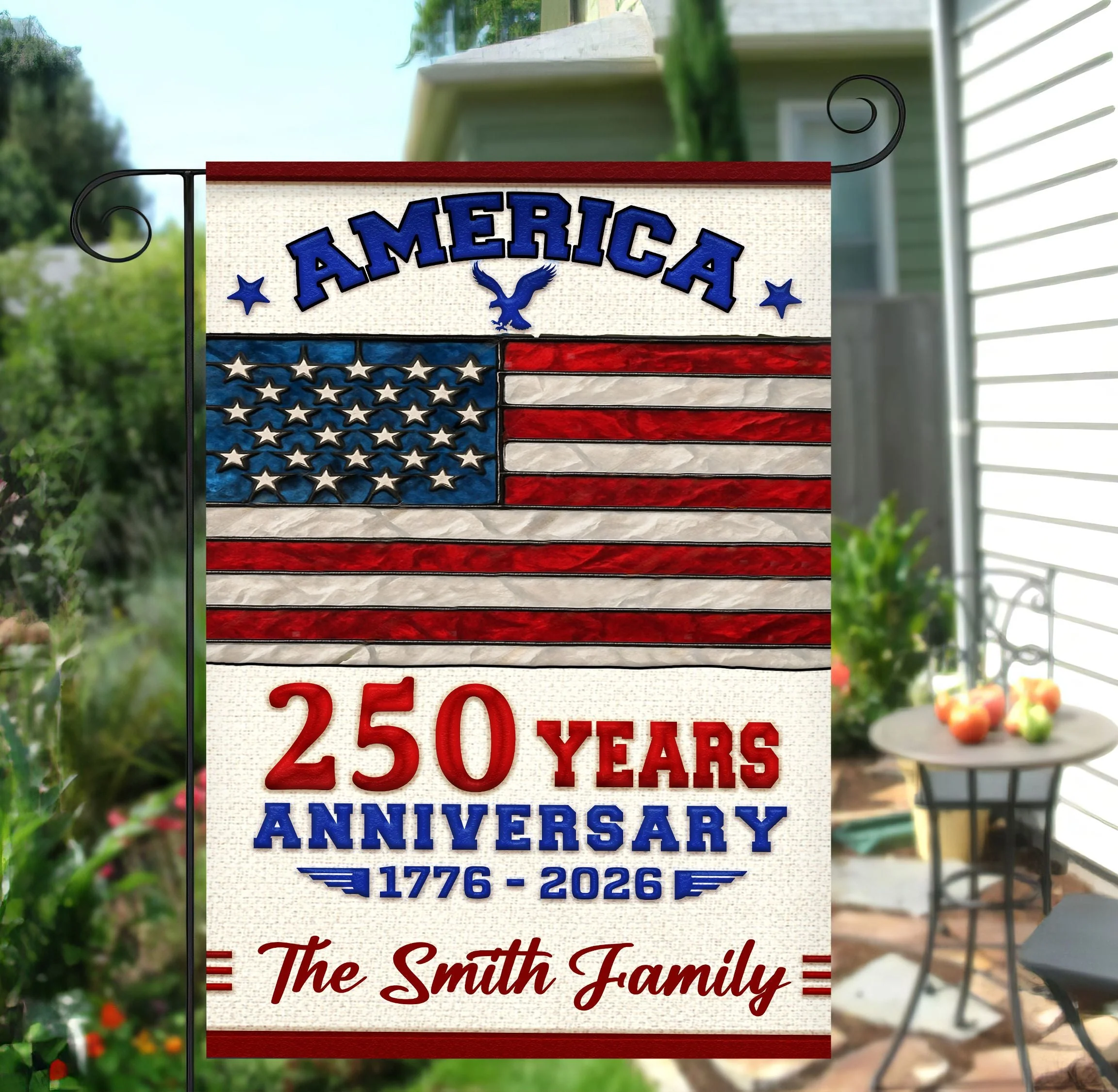 America 250 Years Anniversary 1776-2026 - Personalized Flag - Patriotic Gift For Family, Veteran | HN02