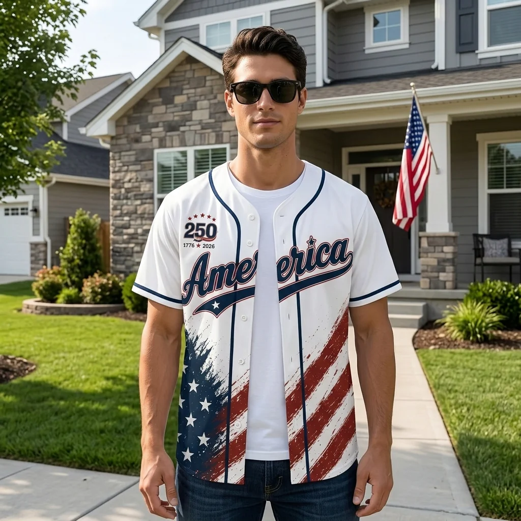 America 250 Years of Freedom 1776-2026 Eagle - Personalized Baseball Jersey - Girt For Family - Image 2